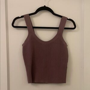 Abercrombie & Fitch Mocha Ribbed Crop Top
